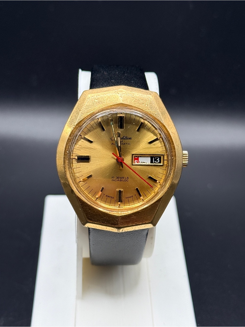 18k Gold Dial Filled Tradition (Sears Luxury) Automatic Men's Watch